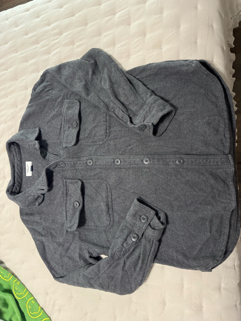 Women's Gray Button-Up Jacket Shirt